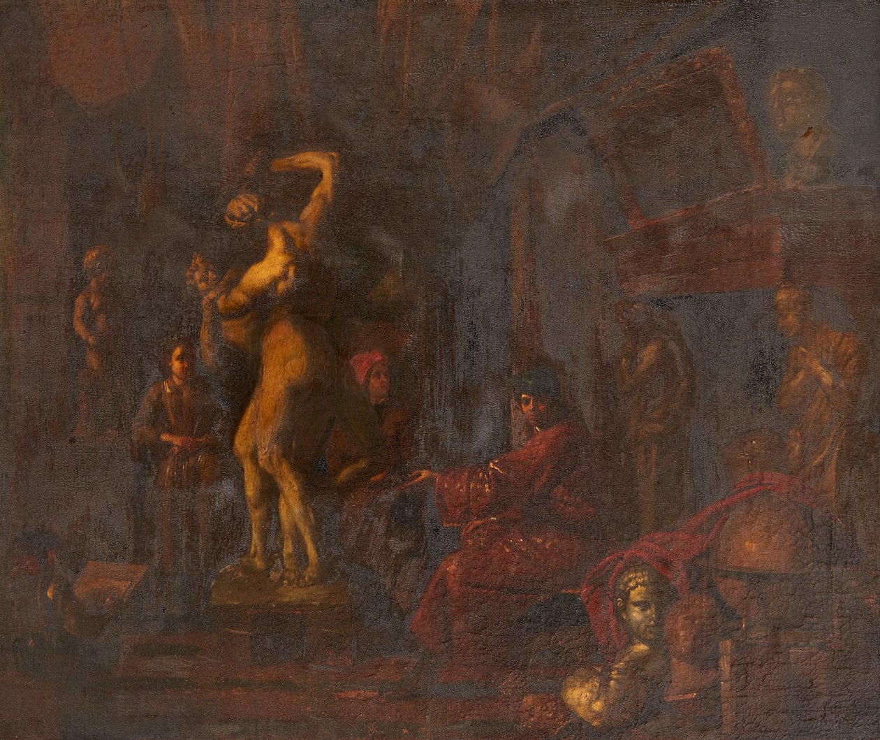 Im Atelier des Künstlers von Balthasar van den (attr.to) Bossche