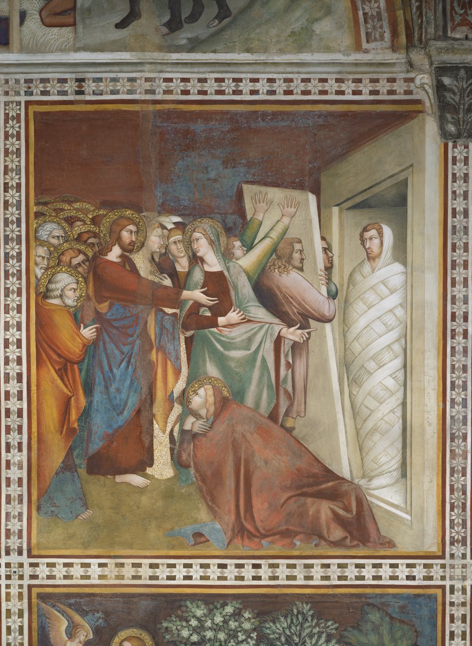 Szene aus dem Neuen Testament: Auferstehung des Lazarus von Barna da Siena