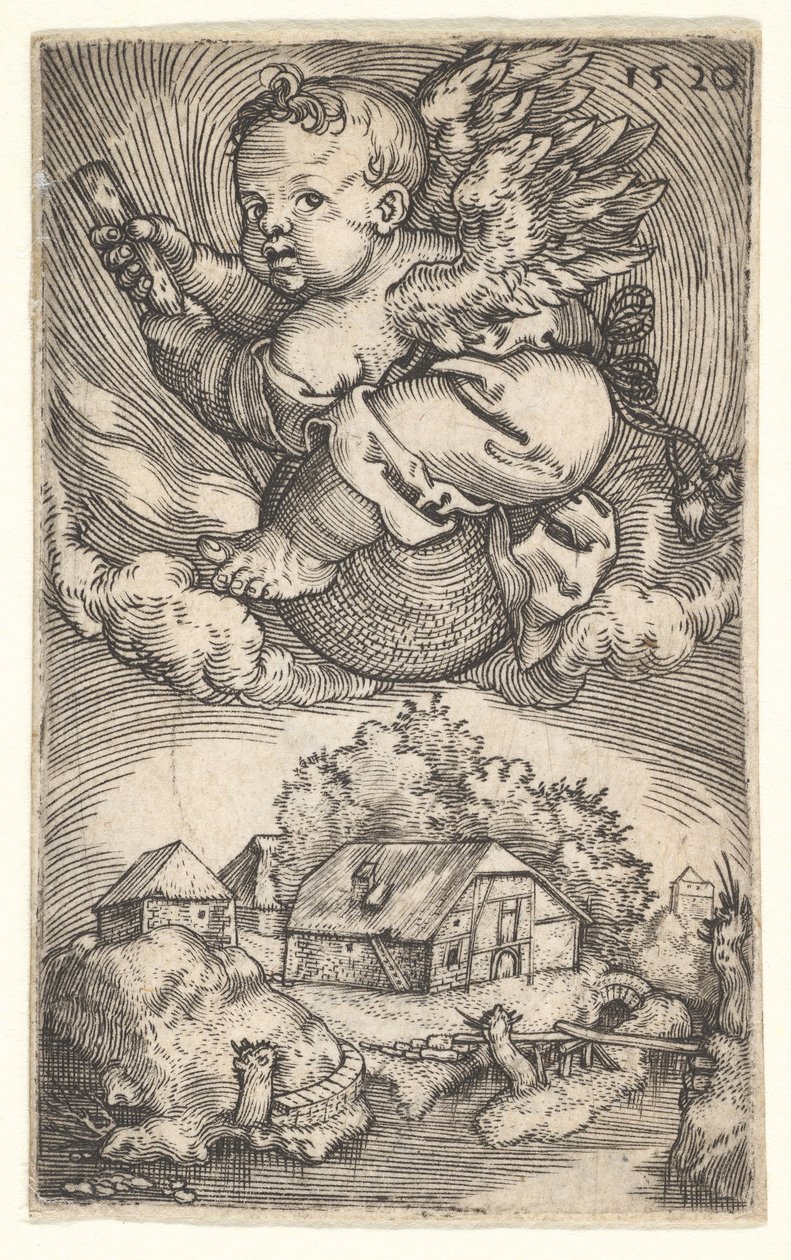 Genius auf einem in der Luft schwebenden Globus, Mitte des 17. Jahrhunderts von Barthel Beham