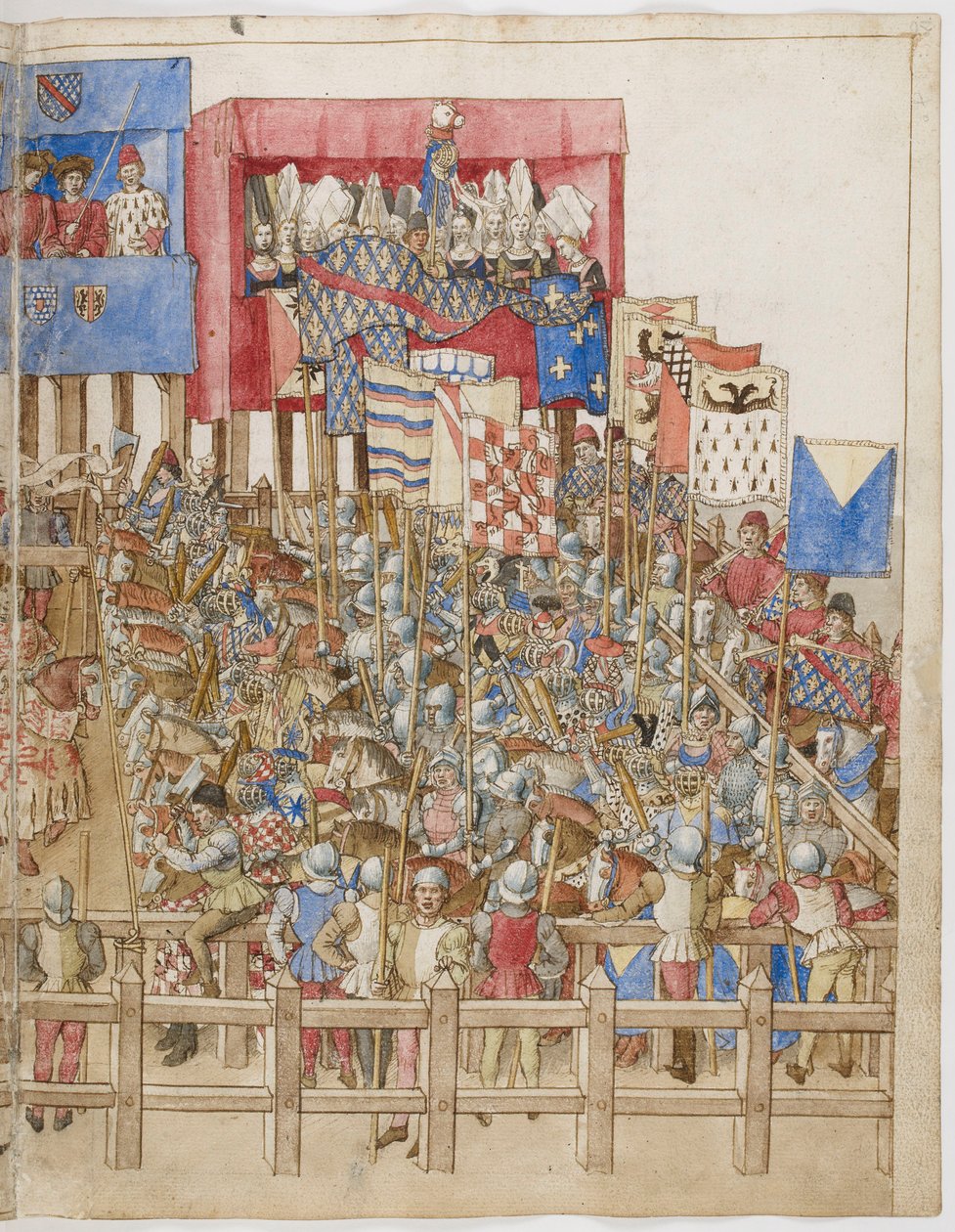 Illustration aus dem Buch der Turniere von König René von Anjou, Zeichnungen von Barthélemy d