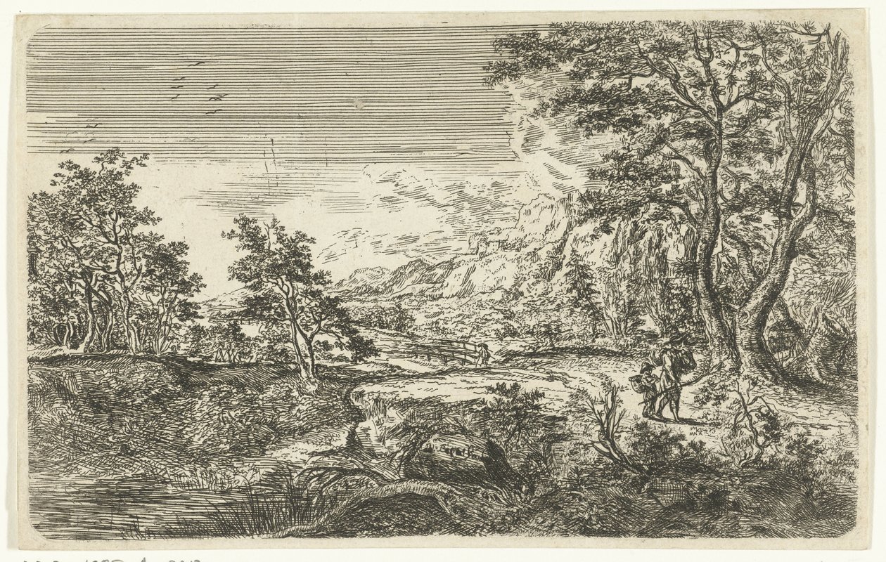 Landschaft mit Mann und Junge von Bartholomäus Ignaz Weiss (attributed to)