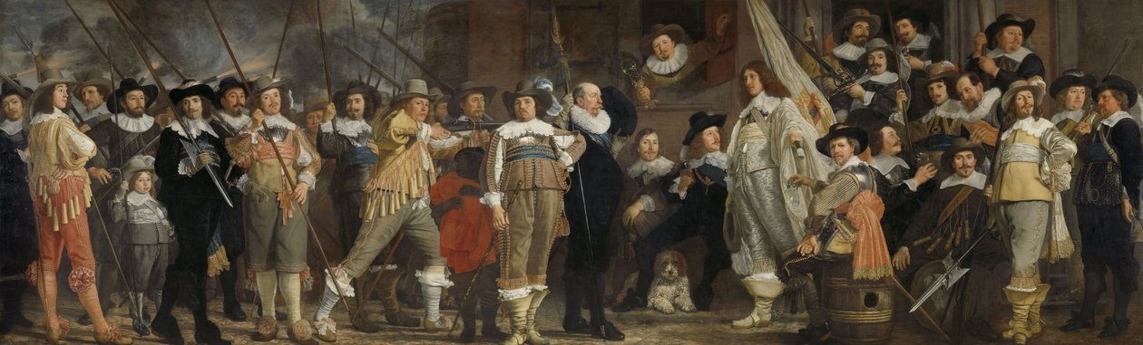 Offiziere und andere Mitglieder der Miliz des Bezirks VIII in Amsterdam unter der Führung von Hauptmann Roelof Bicker und Leutnant Jan Michielsz. Blaeuw von Bartholomeus van der Helst