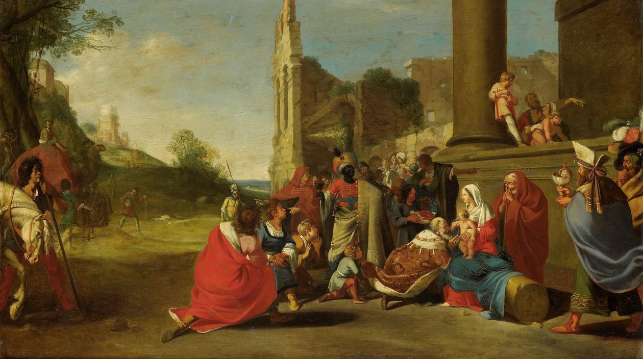 Die Anbetung der Heiligen Drei Könige von Bartholomeus Breenbergh (circle of)