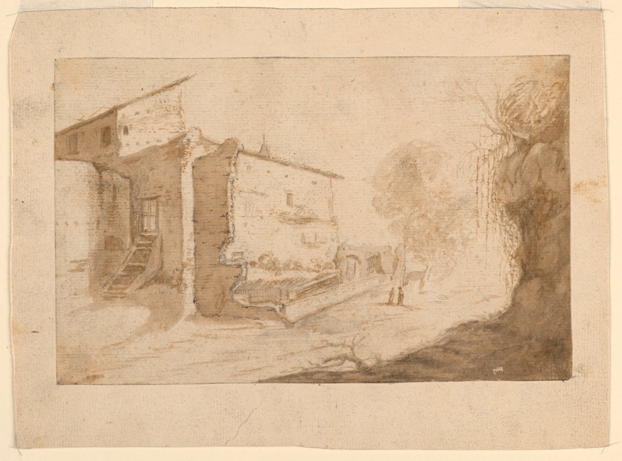 Italienisches Dorf von Bartholomeus Breenbergh
