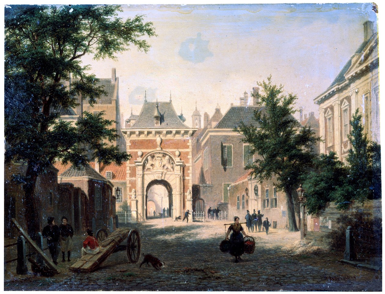 Eine Stadt in Holland, 19. Jahrhundert von Bartholomeus Johannes van Hove