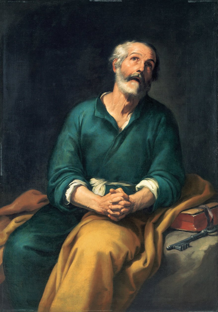 Heiliger Petrus in Tränen von Bartolomé Esteban Murillo