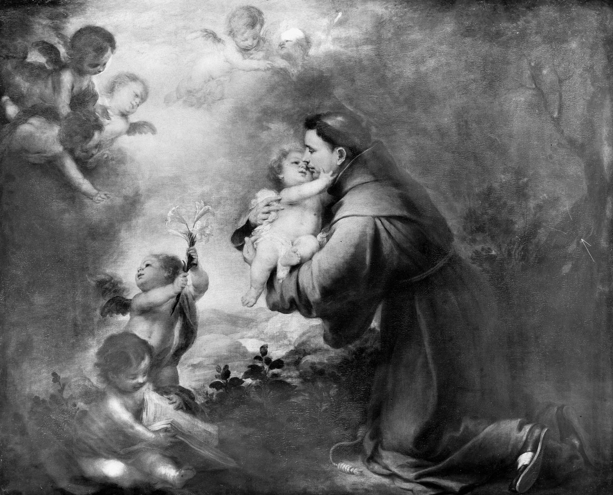 Der heilige Antonius von Padua mit dem Christuskind von Bartolomé Esteban Murillo