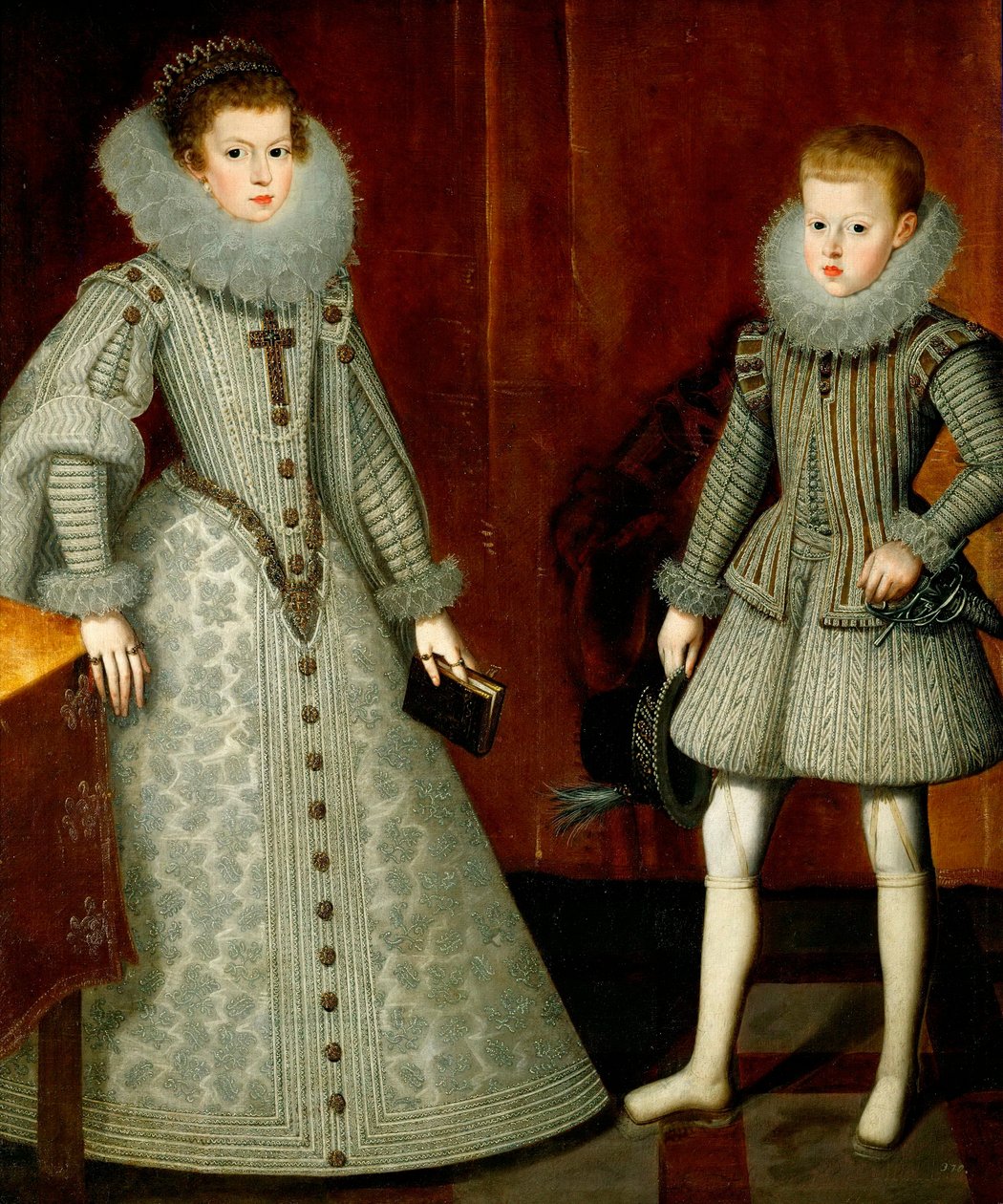 Porträt von Anne von Österreich und ihrem Bruder Philipp (später Philipp IV. von Spanien) von Bartolome Gonzalez