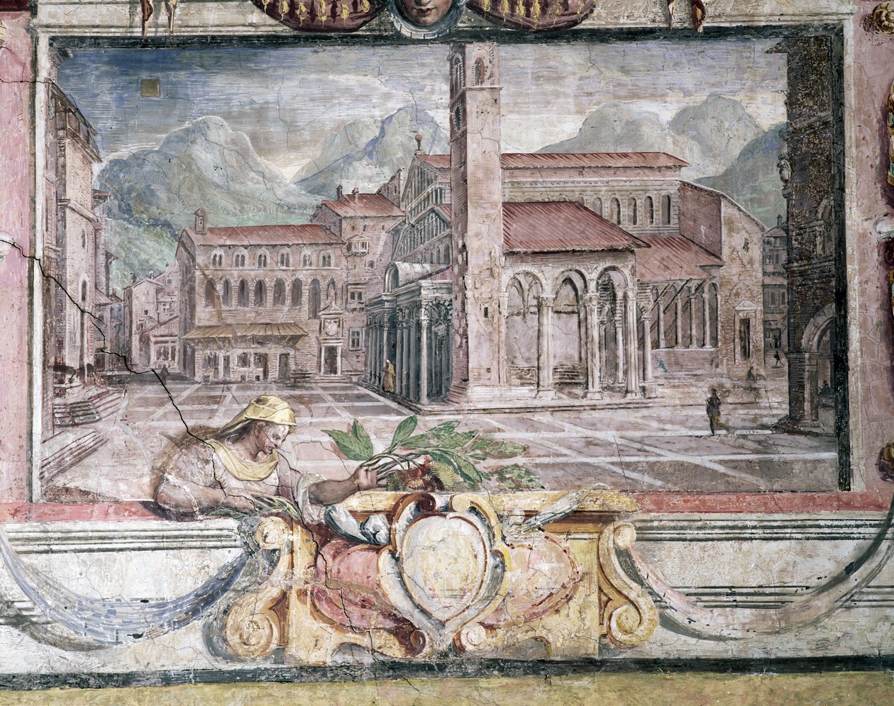Schlafzimmer (Detail des Frieses mit Städten unter Medici-Herrschaft, Pistoia) von Bartolomeo Ammannati