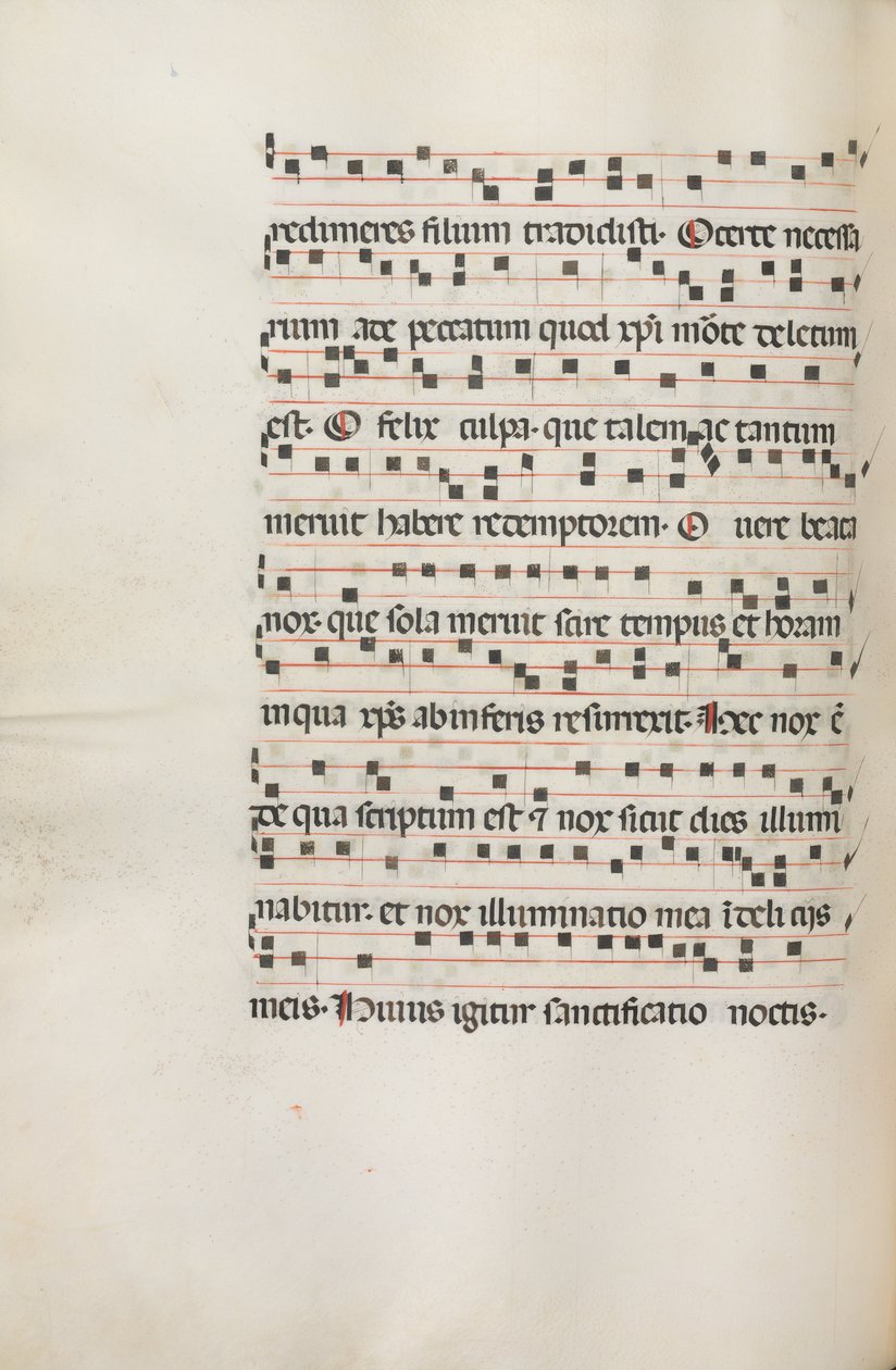 Missale: Fol. 155v: Musik für Exultet, 1469 von Bartolomeo Caporali