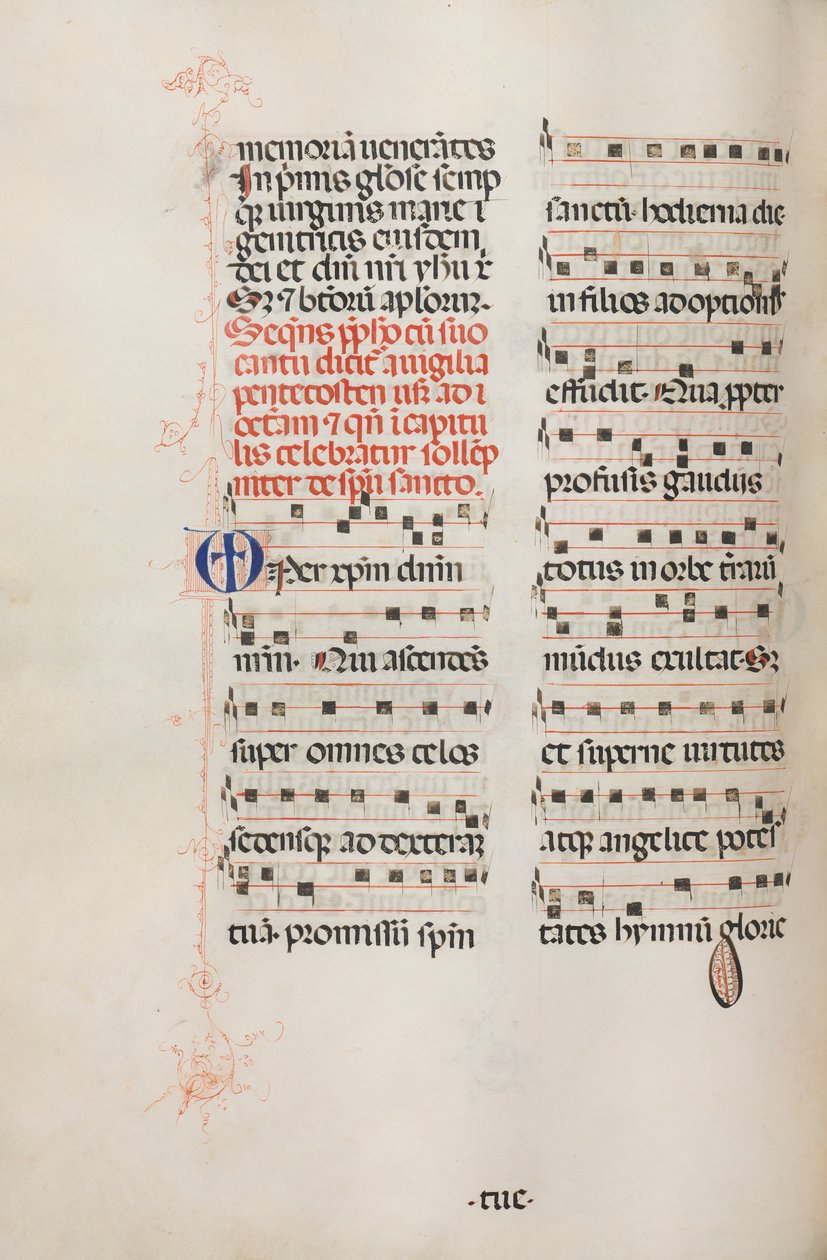 Missale: Fol. 180v: Musik für verschiedene gewöhnliche Gebete, 1469 von Bartolomeo Caporali
