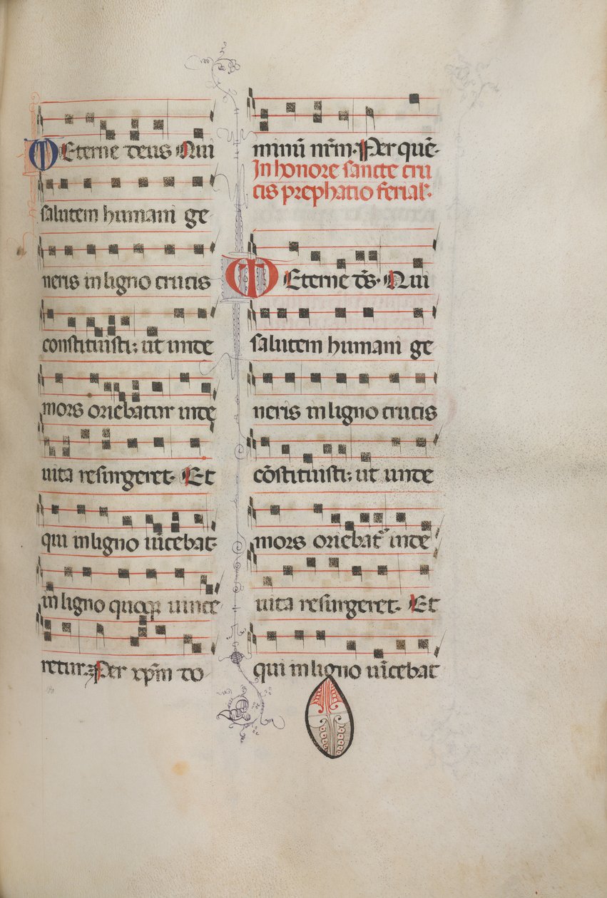 Missale: Fol. 182: Musik für verschiedene gewöhnliche Gebete, 1469 von Bartolomeo Caporali
