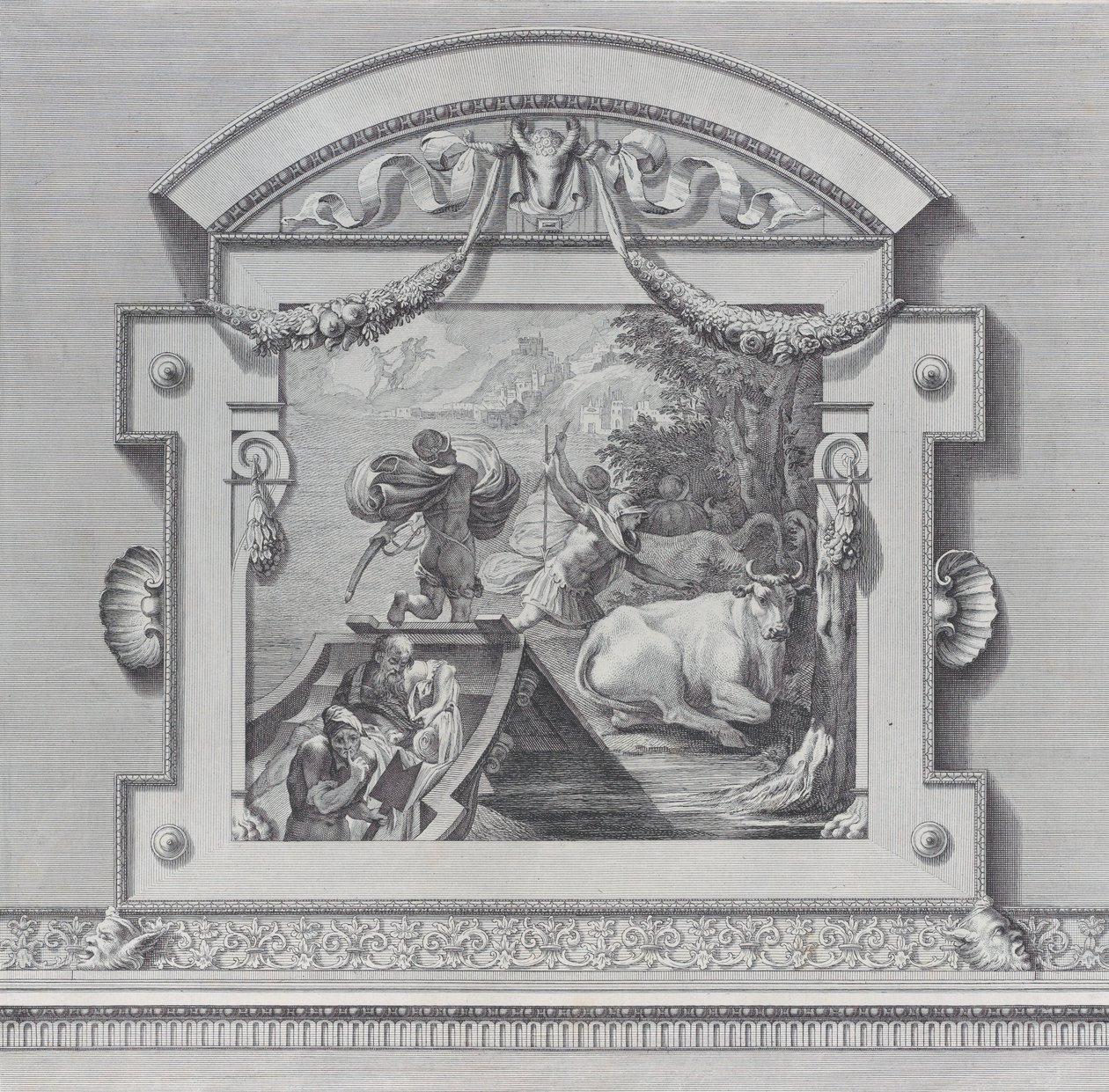 Tafel 24: Die Gefährten des Odysseus stehlen die dem Apollo heiligen Rinder von Bartolomeo Crivellari, Gabriel Söderling