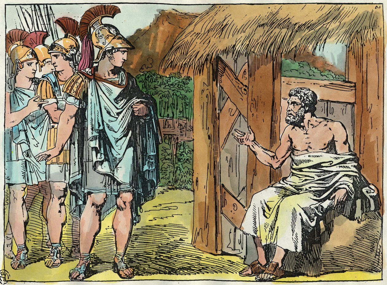 Alexander der Große trifft Diogenes den Zyniker (413 - 327 v. Chr.) von Bartolomeo Pinelli