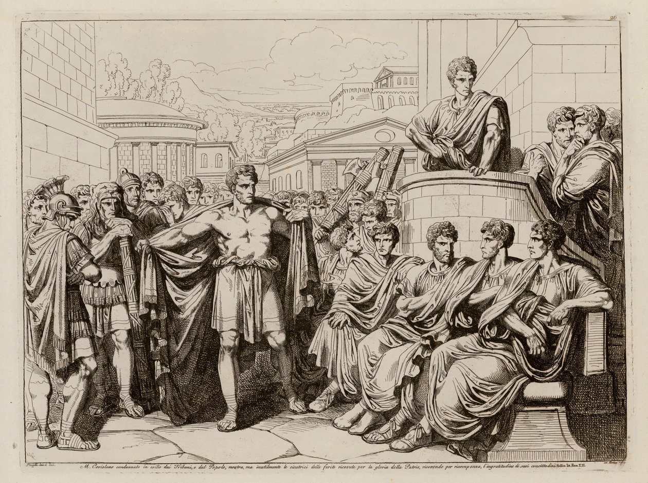 Coriolanus aus Rom verbannt von Bartolomeo Pinelli