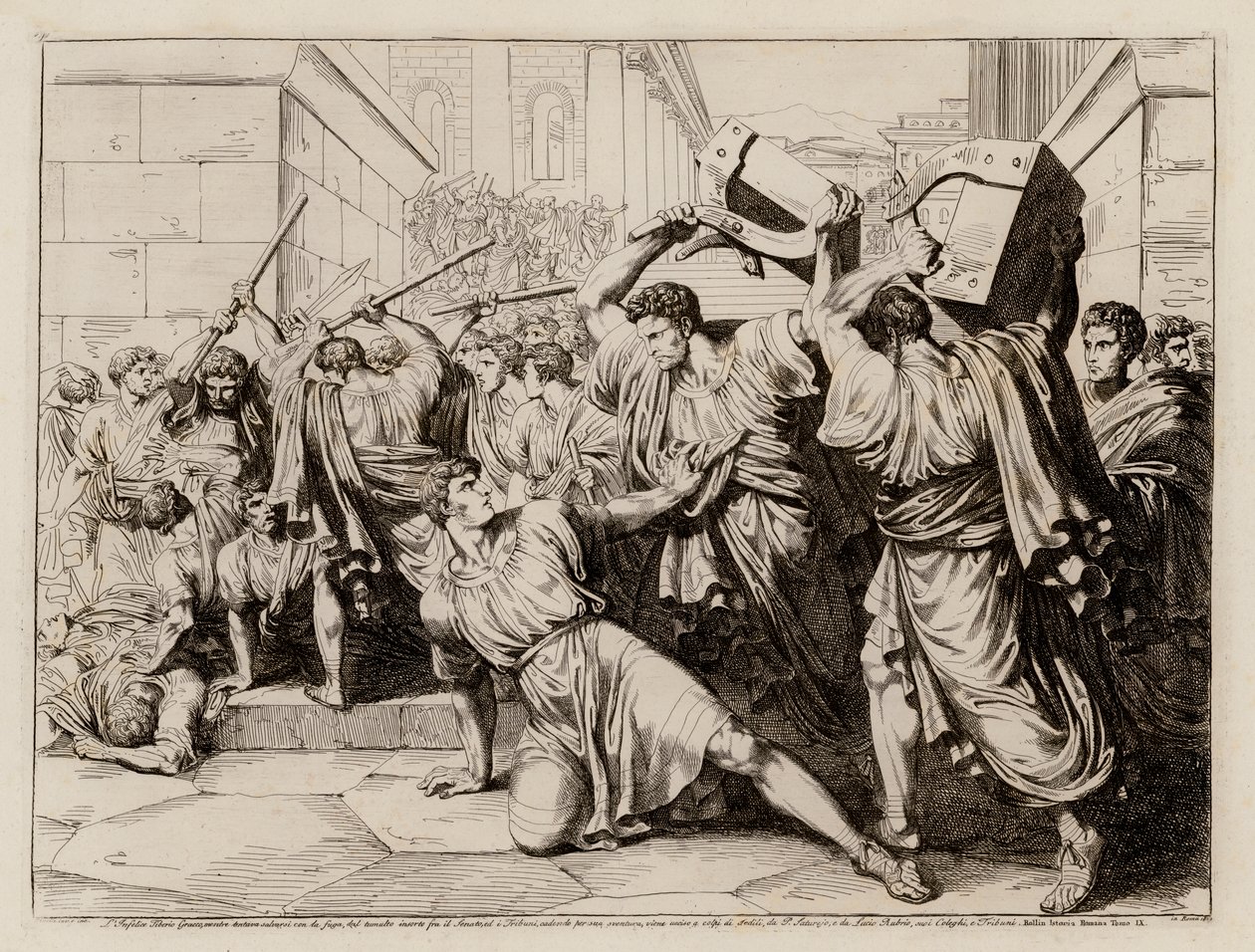 Tod des Tiberius Gracchus von Bartolomeo Pinelli