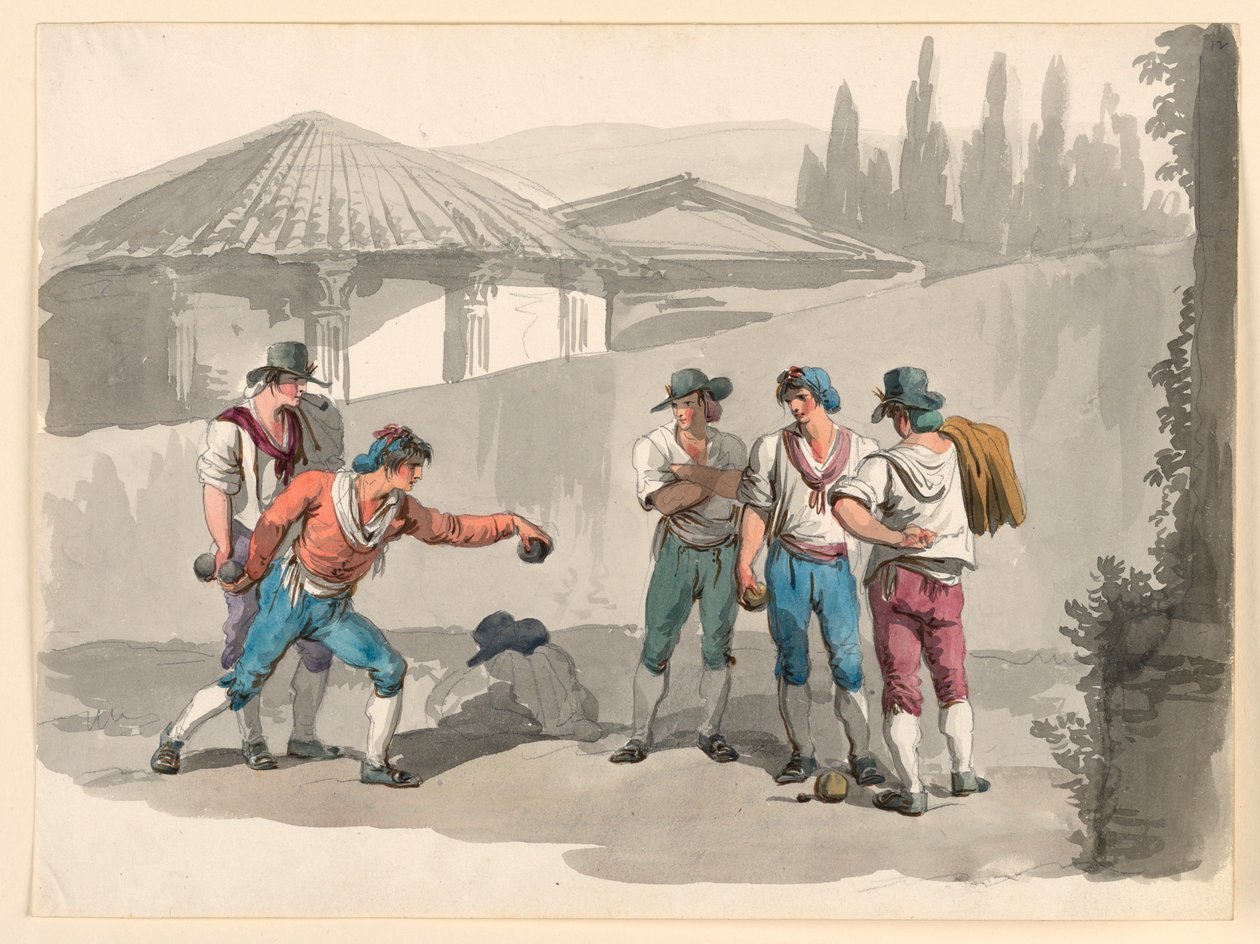 Das Boccia-Spiel, 1807–08 von Bartolomeo Pinelli