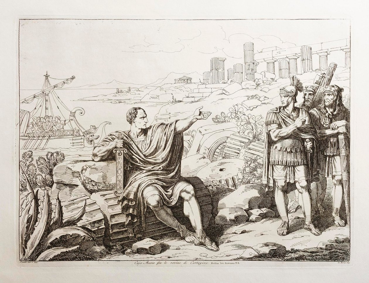 Gaius Marius unter den Ruinen von Karthago von Bartolomeo Pinelli