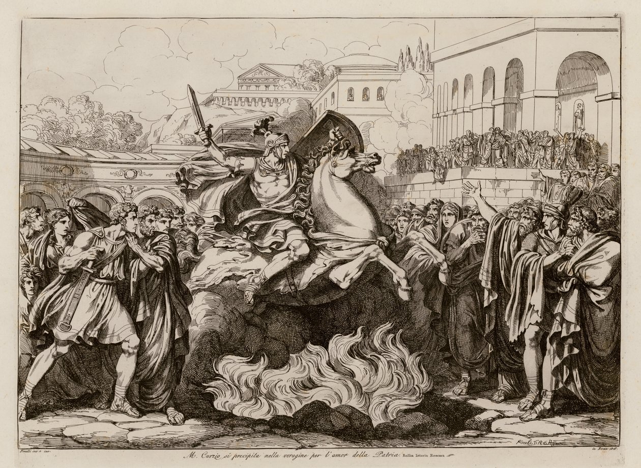 Opfertod des Marcus Curtius von Bartolomeo Pinelli