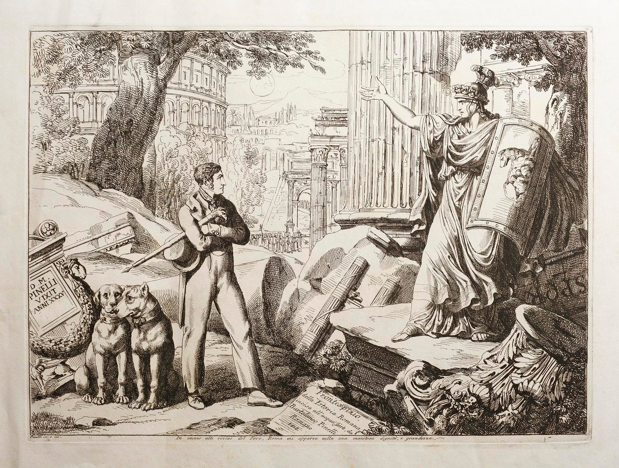 Stehend inmitten der Forumruinen von Bartolomeo Pinelli