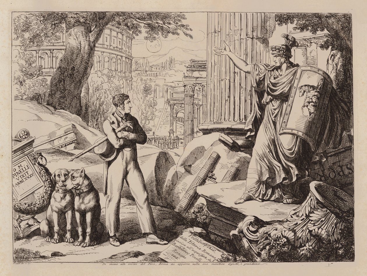 Statue im Forum, Rom von Bartolomeo Pinelli
