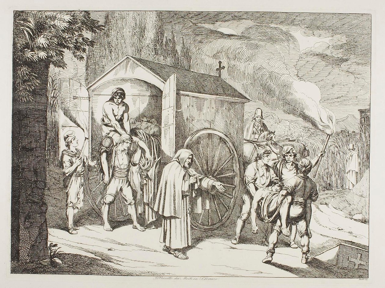 Der Wagen mit den Toten in San Lorenzo von Bartolomeo Pinelli