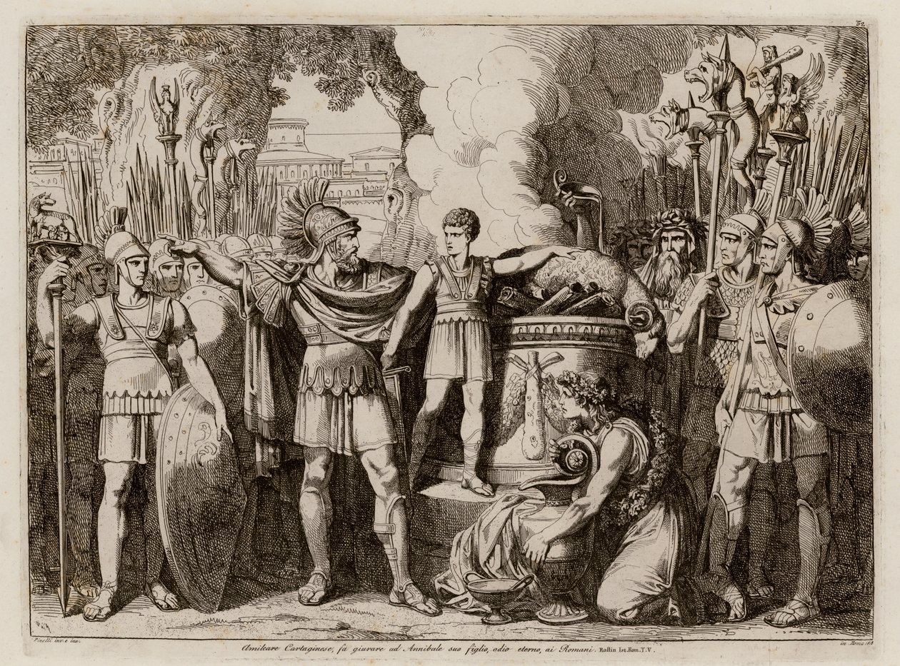 Der junge Hannibal schwört einen Eid der Feindschaft gegen die Römer von Bartolomeo Pinelli