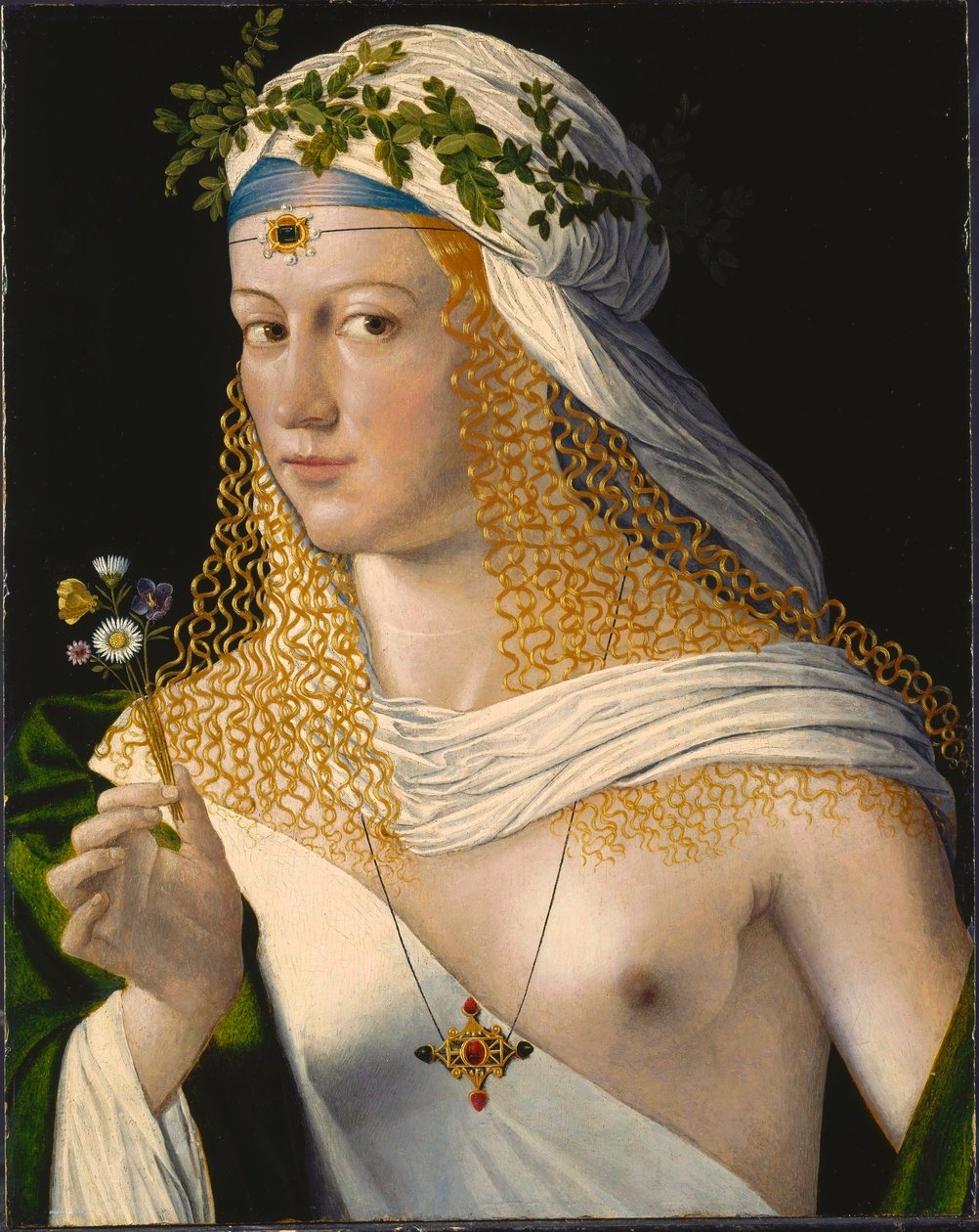 Idealisiertes Porträt einer Kurtisane als Flora von Bartolomeo Veneto
