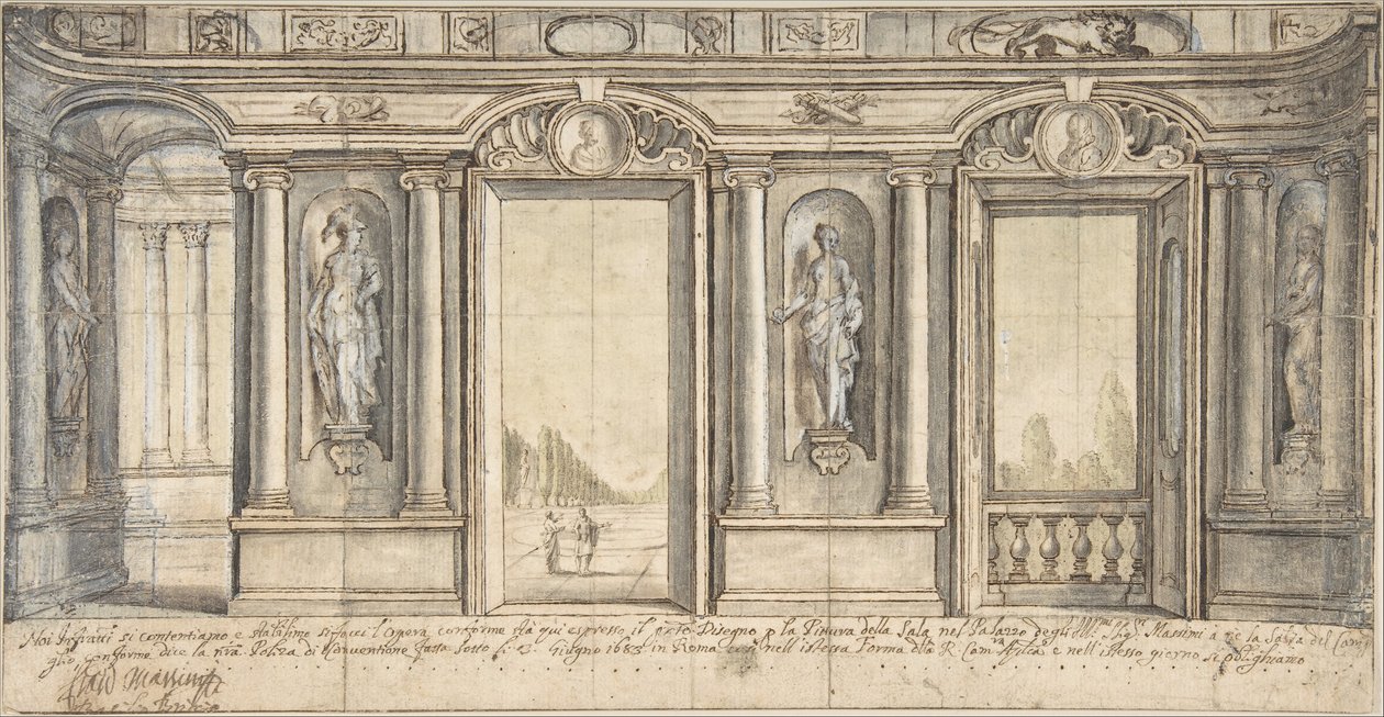 Entwurf für eine Wandmalerei im Palazzo Massimo all