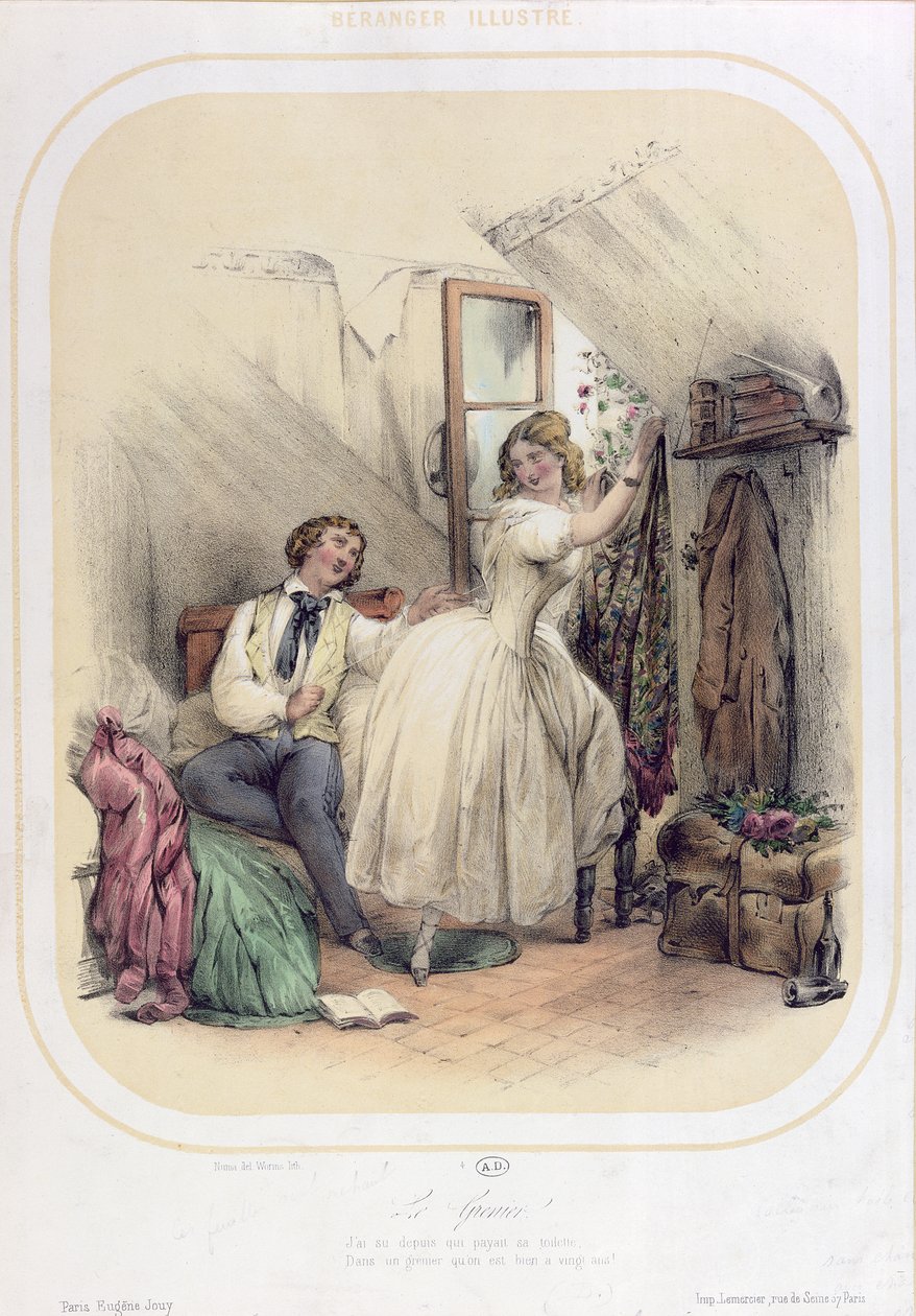 Illustration für das Lied Le Grenier von Pierre Jean de Beranger (1780-1857) von Bassaget Numa