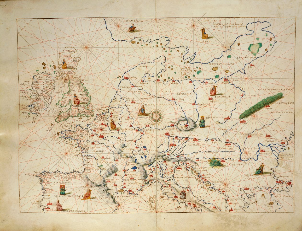 Europa, aus dem Atlas der Welt in dreiunddreißig Karten, von Battista Agnese von Battista Agnese
