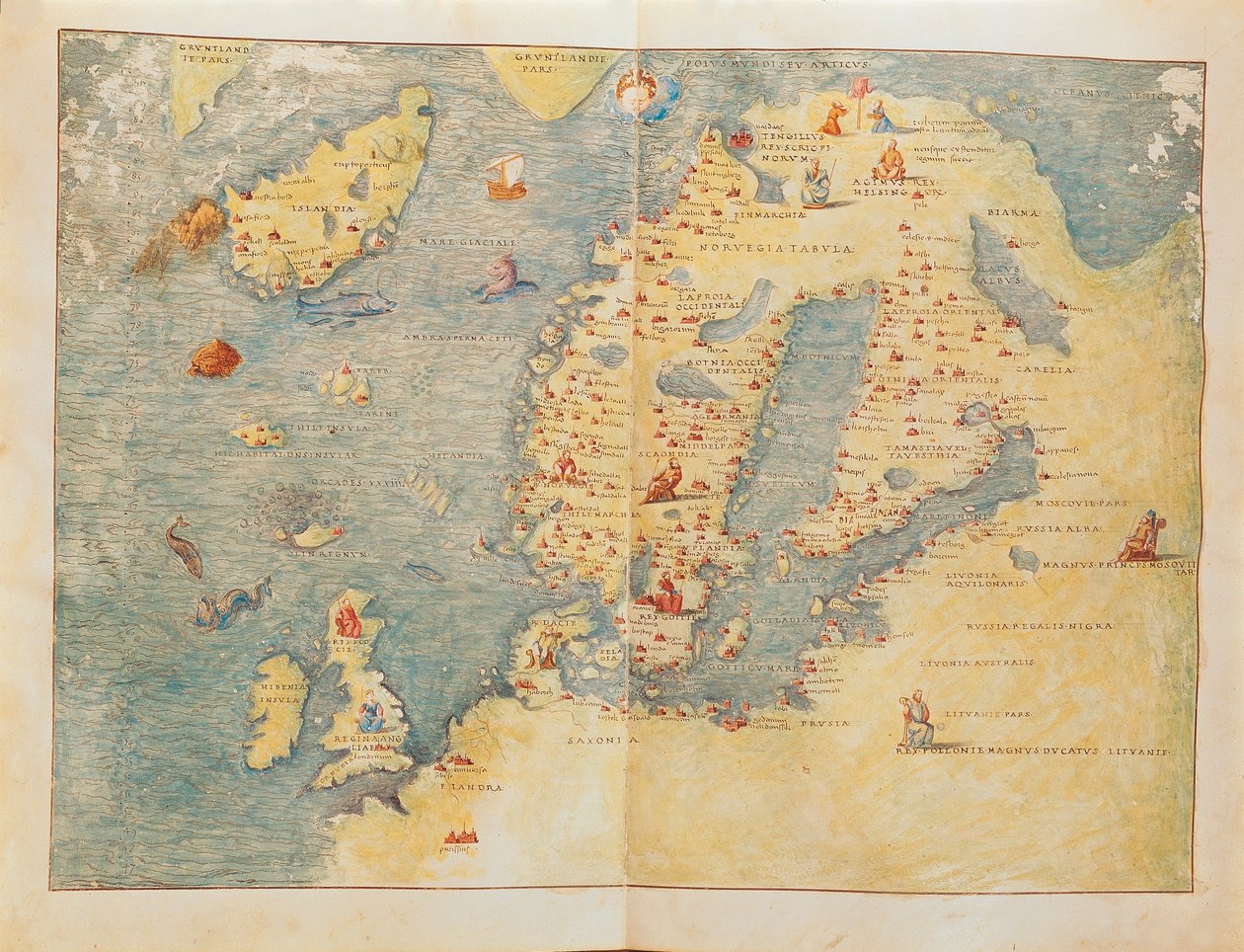 Karte von Nordeuropa, aus Portolan-Atlas von Battista Agnese von Battista Agnese