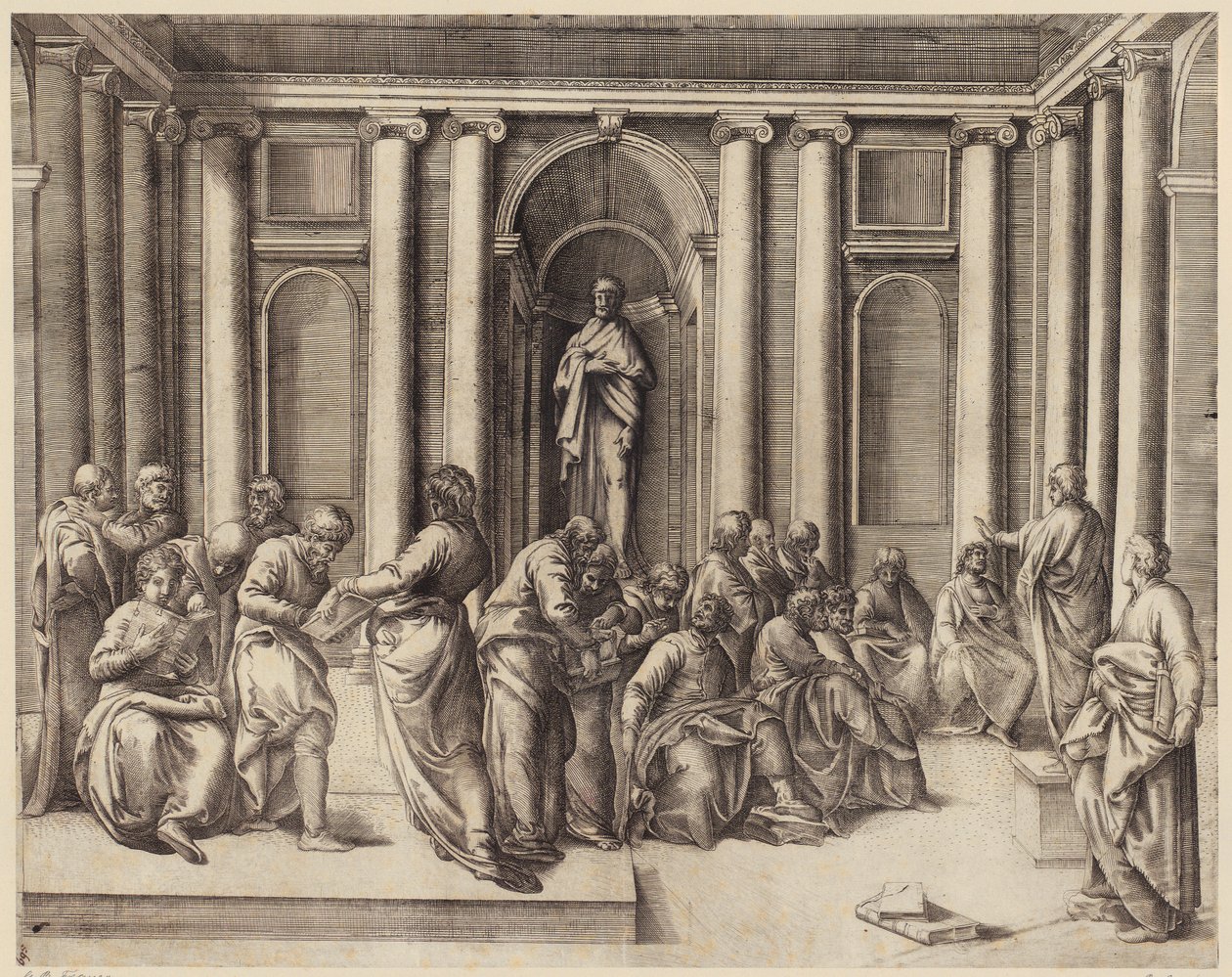 Zwölfjähriger Jesus diskutiert mit den Tempelgelehrten von Battista Franco