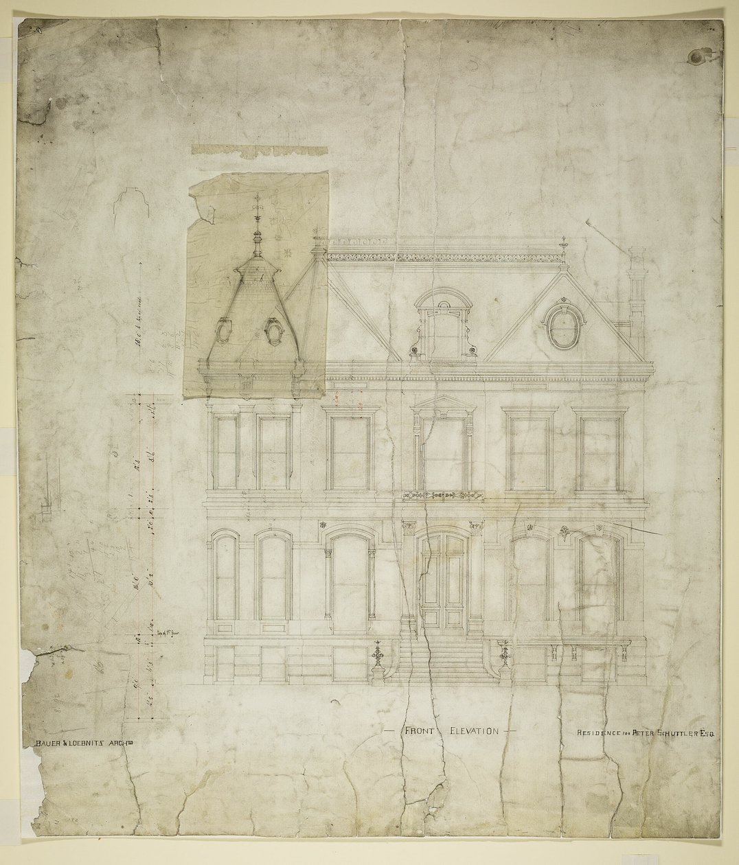 Peter Schuttler II Haus, Chicago, Illinois, Vorderansicht von Bauer and Loebnitz