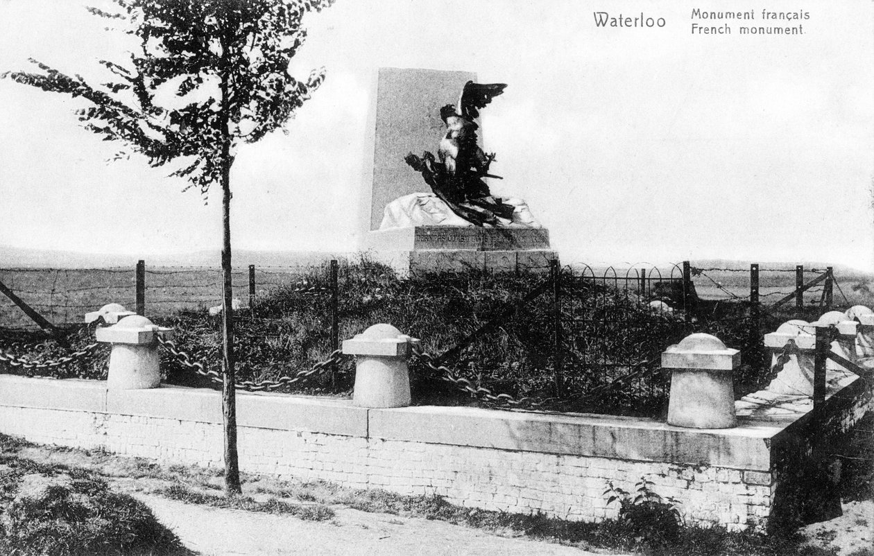 Das französische Denkmal zur Schlacht von Waterloo, Gedenkpostkarte, ca. 1912 (Fotolitho) von Belgian Photographer
