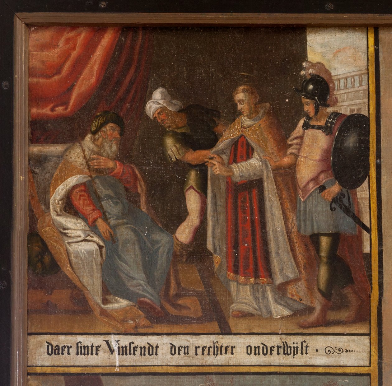Maarke. Kapelle (Sint-Vincentiuskapel). Innenraum. Das Martyrium des Heiligen Vinzenz. 19. Jahrhundert. (Detail) von Belgian School