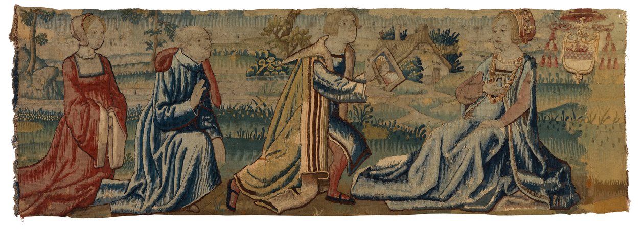 Wandteppich, Heiratsantrag durch Stellvertreter, aus Belgien von Belgian School