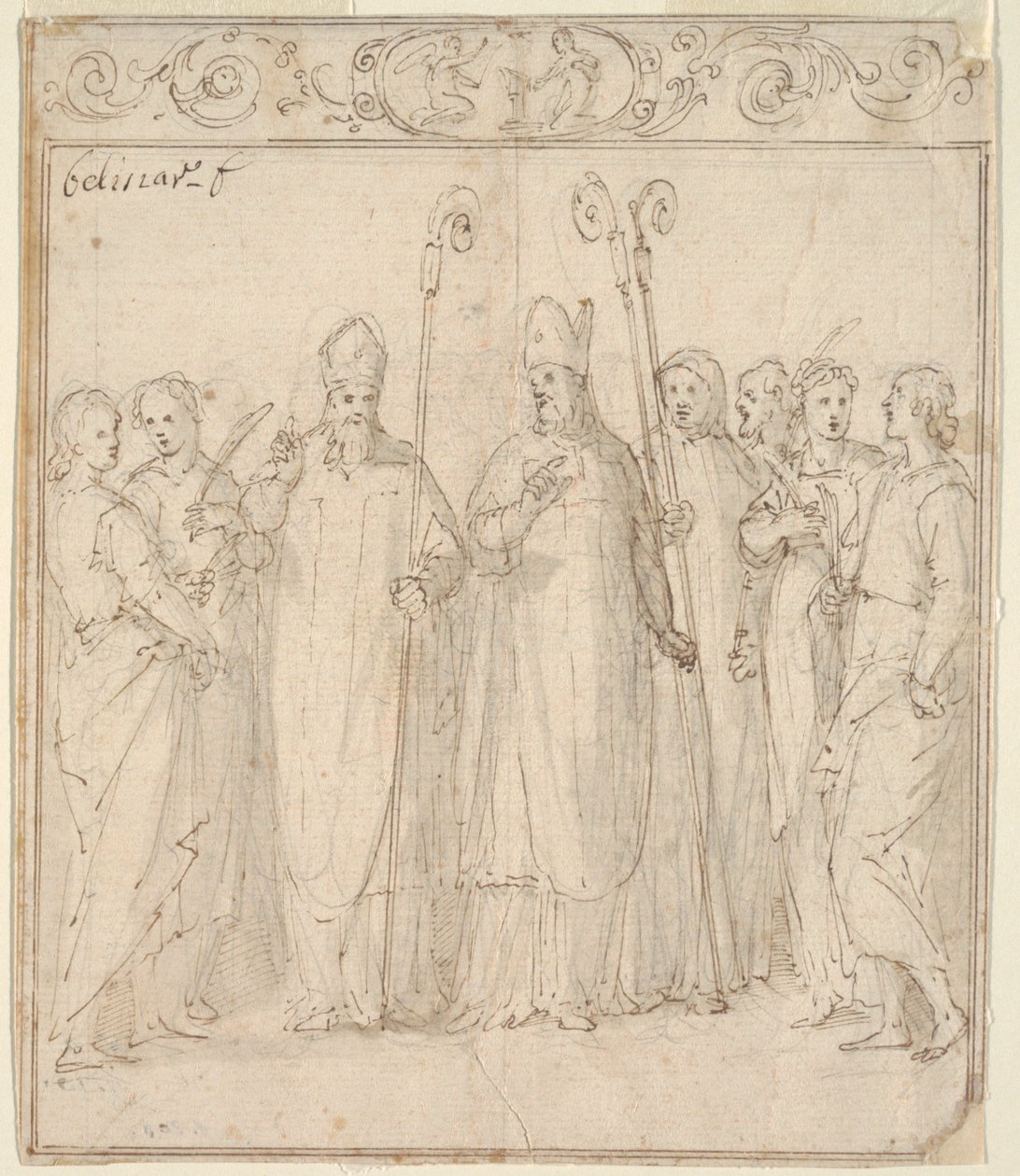 Augustinus, Ambrosius und andere Heilige von Belisario Corenzio