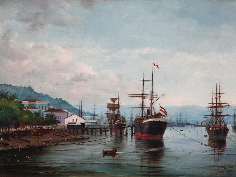 Hafen von Santos von Benedito Calixto