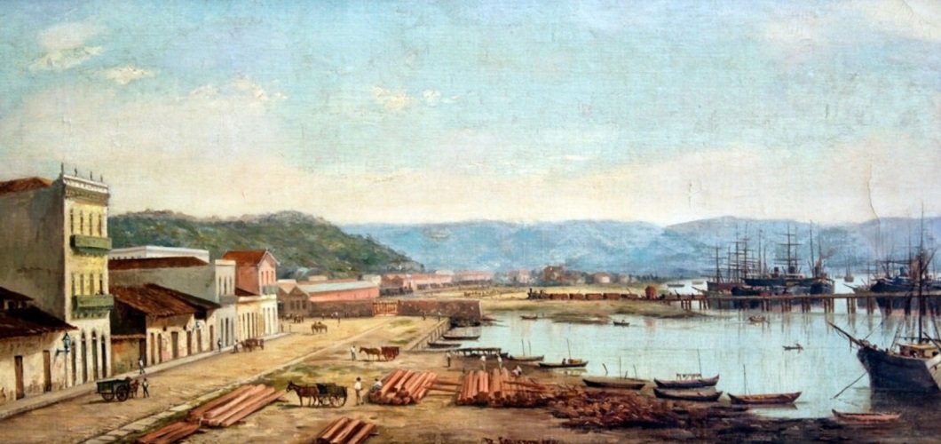 Hafen des Konsulats und Serra do Mar von Benedito Calixto
