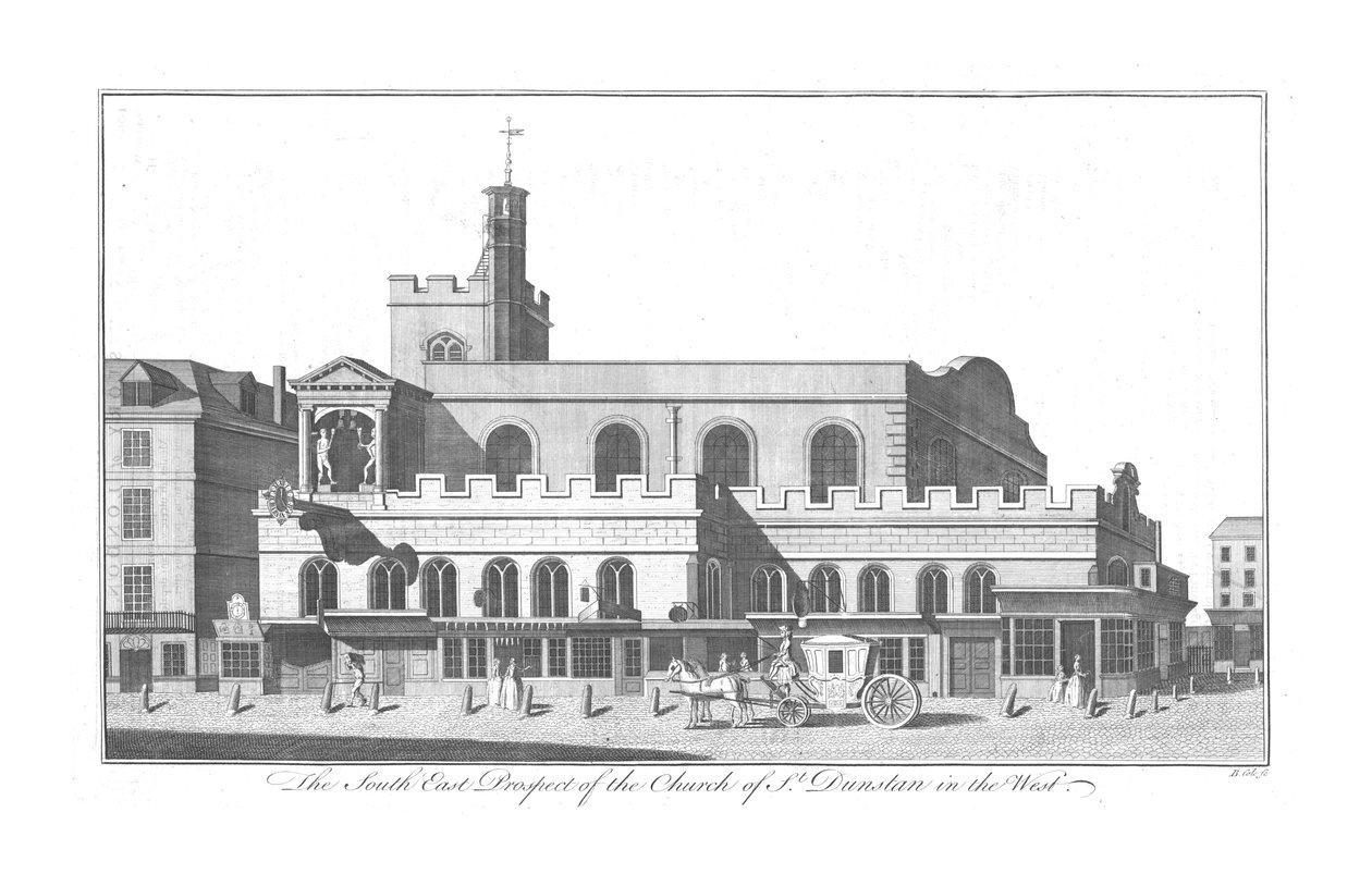Die Südostansicht von St. Dunstan im Westen, ca. 1756 von Benjamin Cole