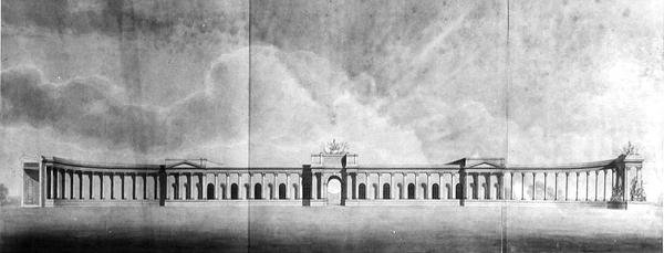 Perspektive der Büros vom Großen Hof aus gesehen von Benjamin Dean Wyatt