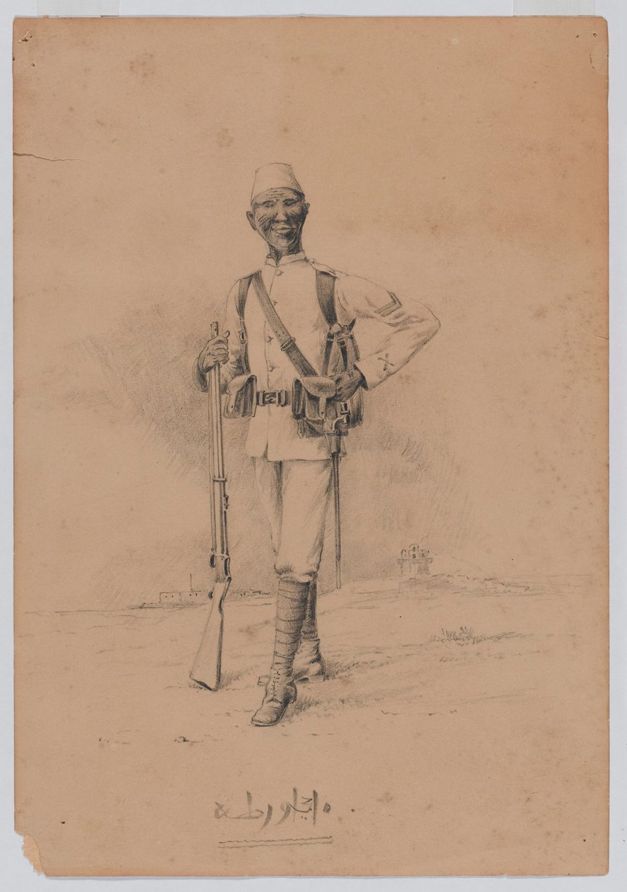 Ein Soldat des 10. Sudan-Bataillons, ca. 1889 von Benjamin Donisthorpe Alsop Donne