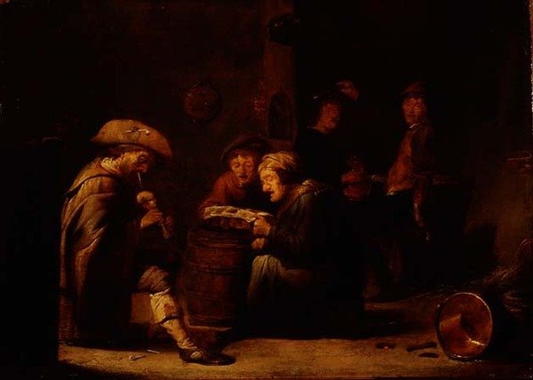 Taverneninterieur mit zwei Sängern und einem Dudelsackspieler von Benjamin Gerritsz. Cuyp