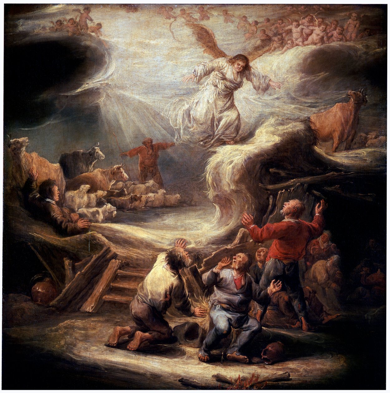 Die Verkündigung an die Hirten, 17. Jahrhundert von Benjamin Gerritz Cuyp