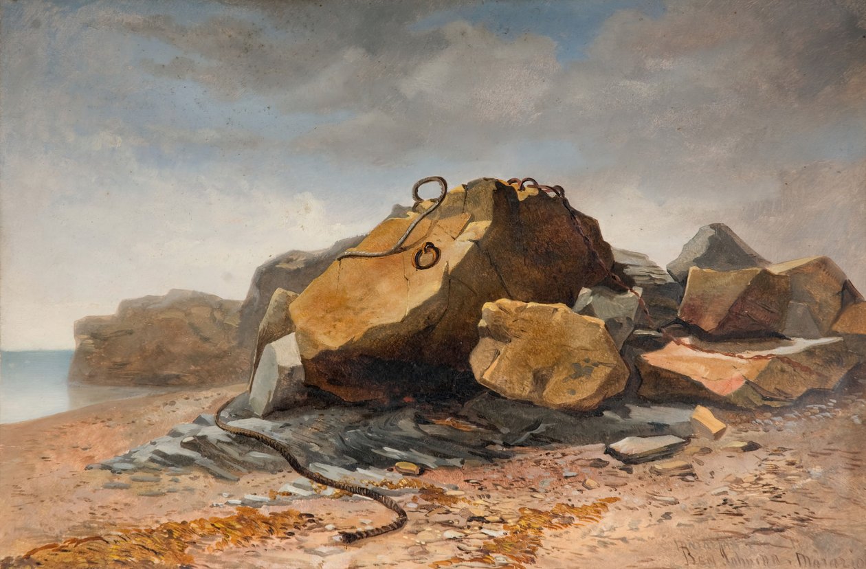 Strandszene, Marazion, Cornwall, 1860 von Benjamin Johnson