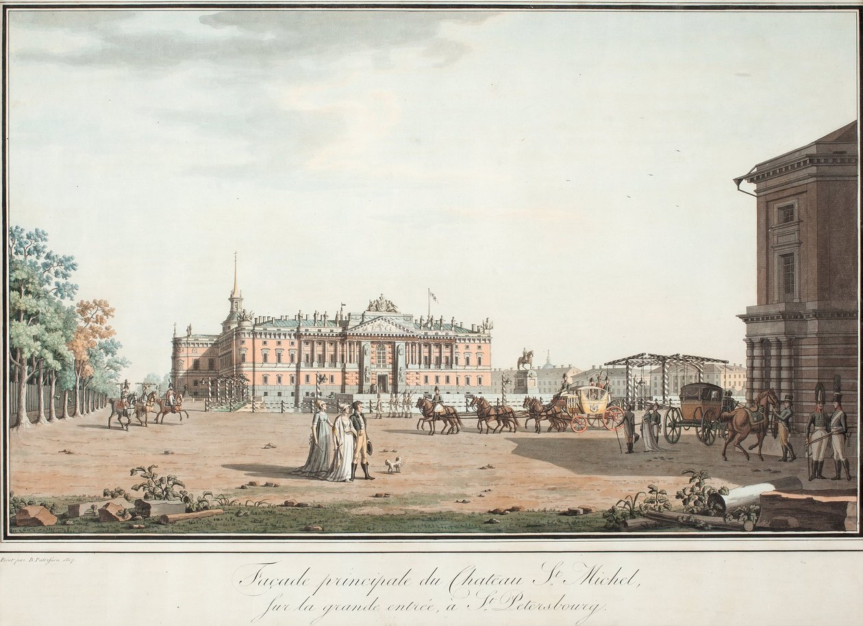 Ansicht des Michael-Palastes in St. Petersburg, ca. 1806 von Benjamin Paterssen