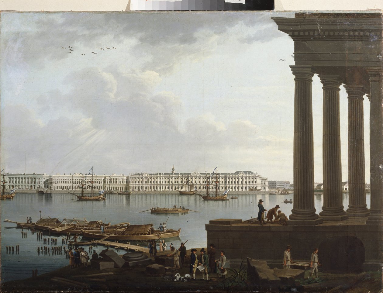 Ansicht des Winterpalastes und der Börse in Sankt Petersburg von Benjamin Patersson