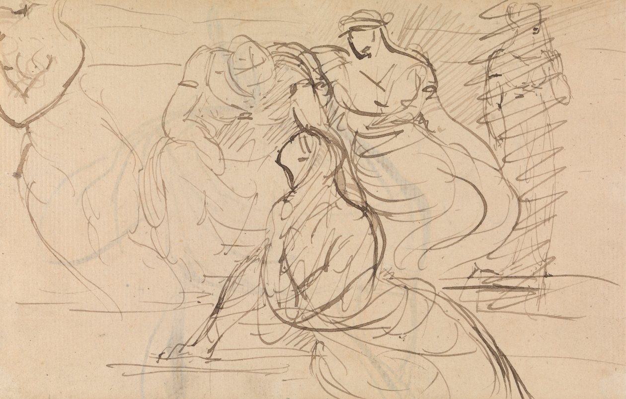 Figurenstudie von Frauen in verschiedenen Sitz- und Stehposen von Benjamin Robert Haydon
