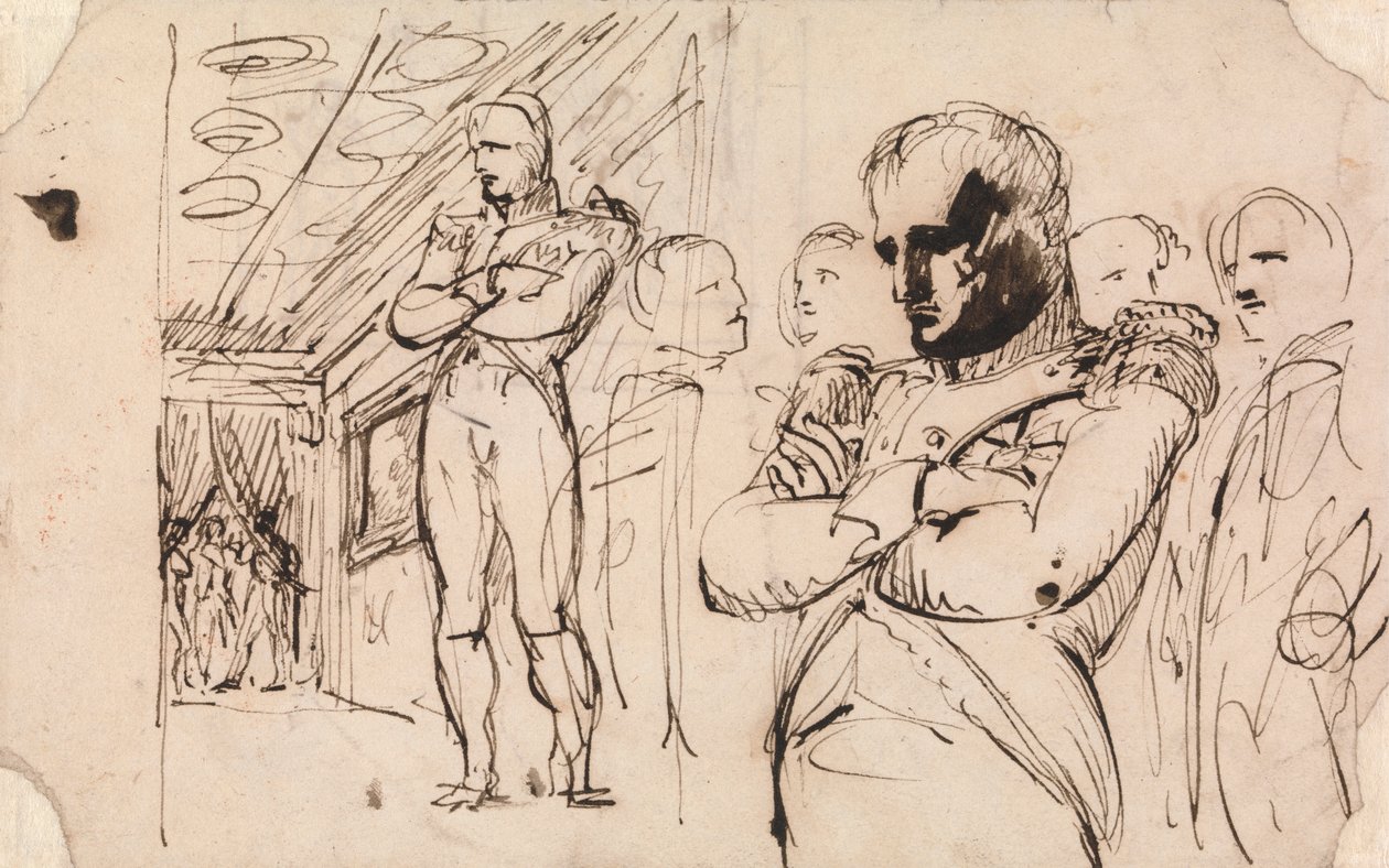 Studien von Napoleon, Arme verschränkt, mit anderen Figuren von Benjamin Robert Haydon